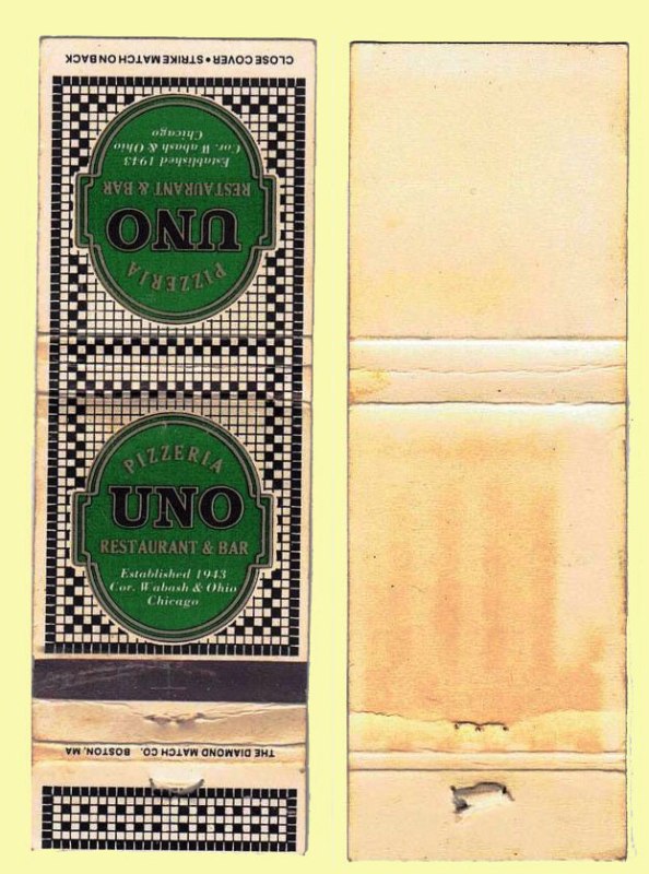 Matchbook Cover – Uno Pizzeria Restaurant