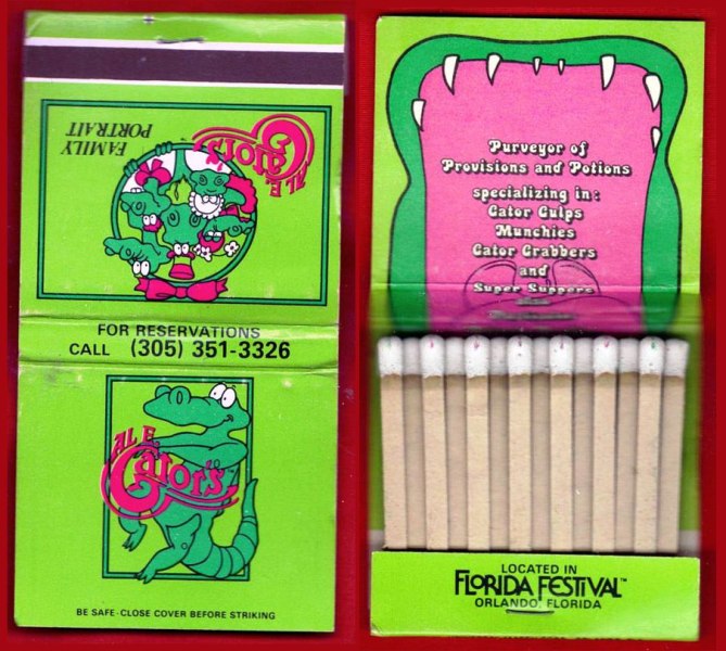 Matchbook – Ale Gator’s Restaurant