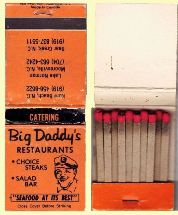 Matchbook – Big Daddy’s Restaurant