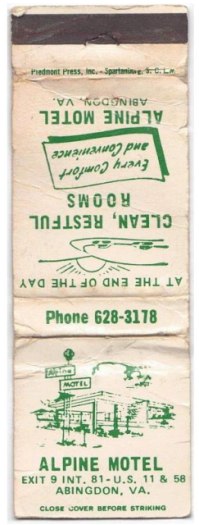 Matchbook Cover - Alpine Motel
