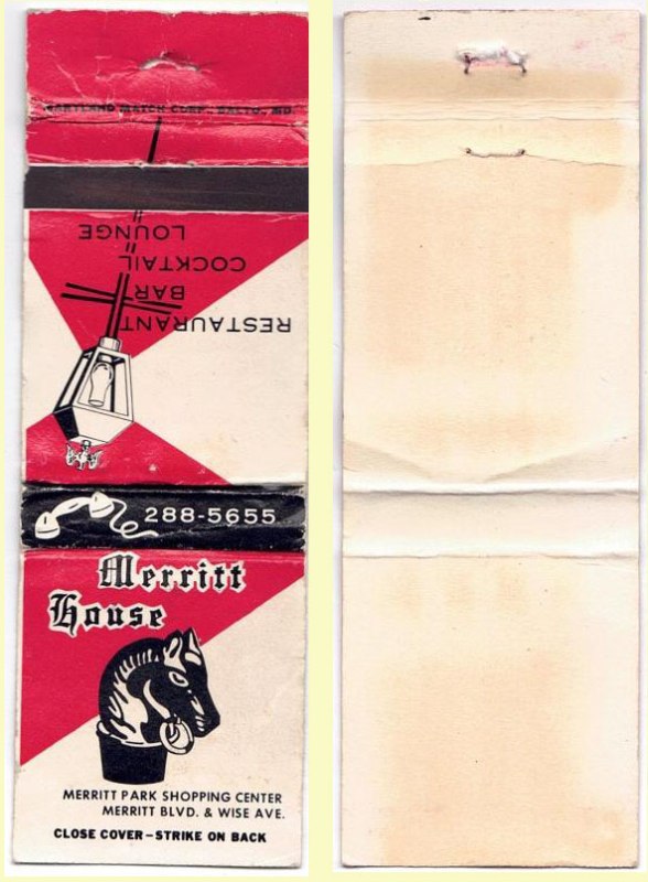 Matchbook Cover - Merritt House Restaurant