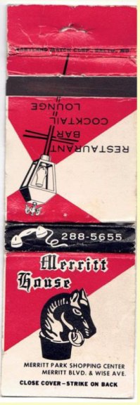 Matchbook Cover - Merritt House Restaurant