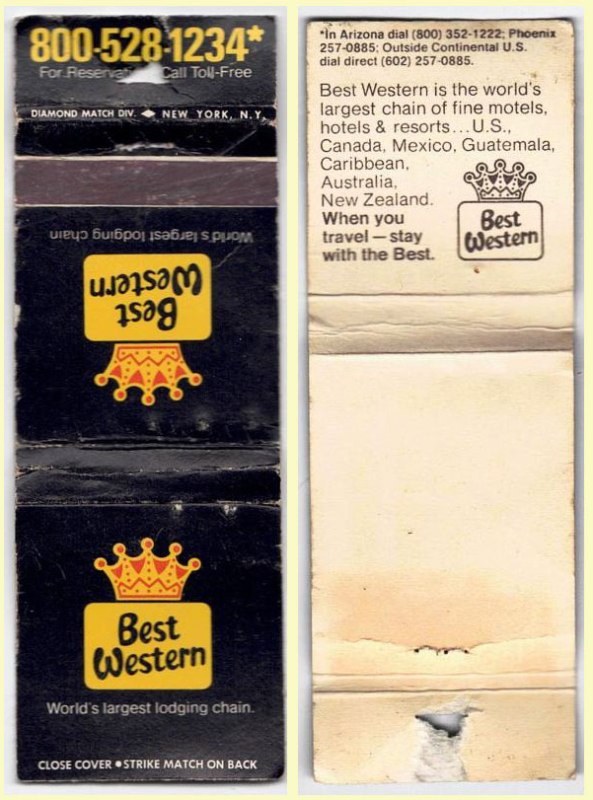 Matchbook Cover - Best Western Hotel