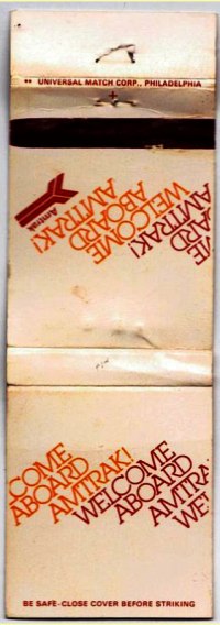 Matchbook Cover - Amtrak