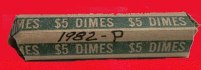 Roll of 1982-P Dimes