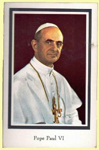 Pope Paul VI Bereavement Card