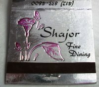 Matchbook – Shajor Fine Dining