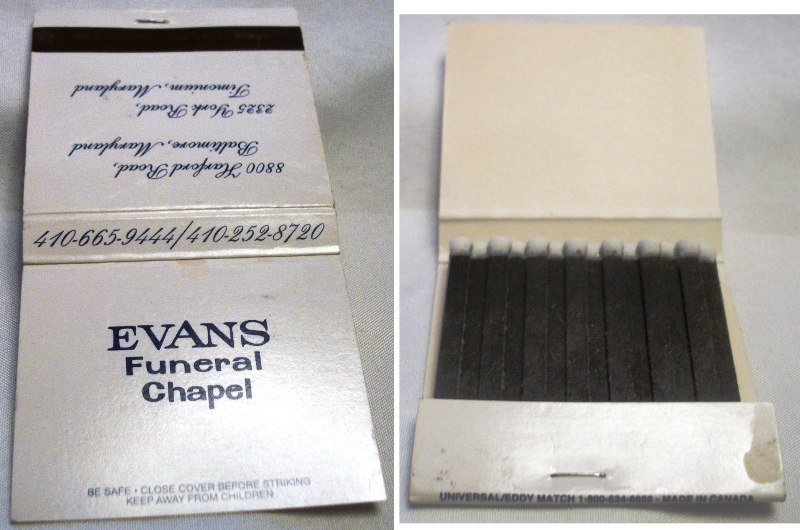 Matchbook – Evans Funeral Chapel  (new)