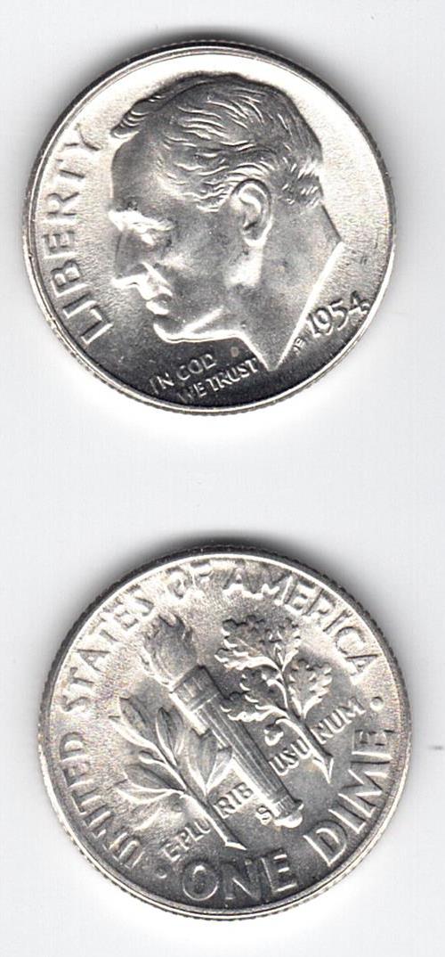 Coin – 1954S BU Roosevelt Silver Dime