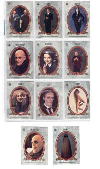 Addams Family 11 Card Sticker-Puzzle Trading Cards