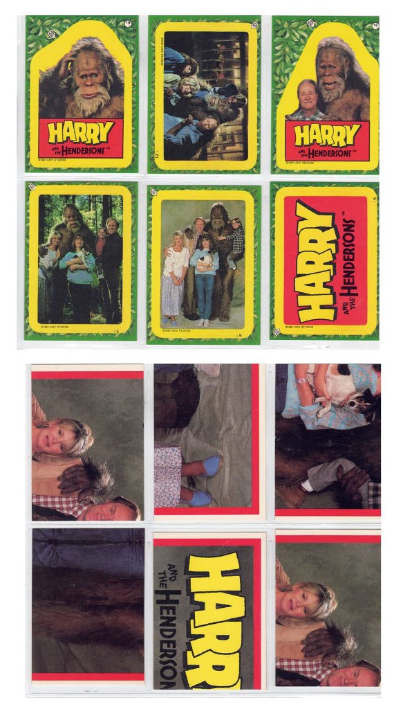 Harry and the Hendersons 6 Card Sticker-Puzzle Trading Cards