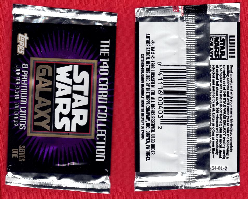 1993 Star Wars Galaxy Trading Card Wrapper