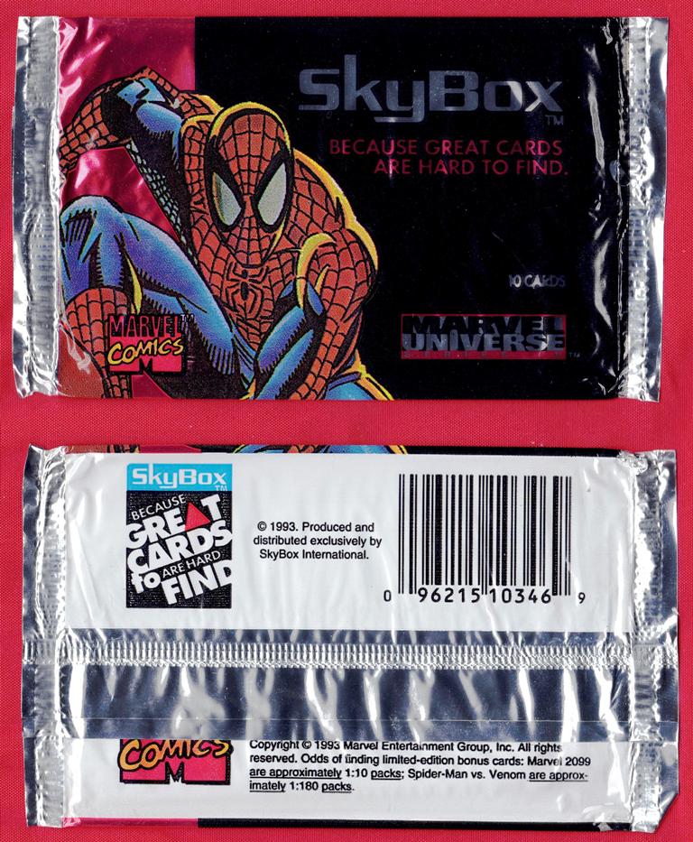 Marvel Universe IV Trading Card Wrapper (Spiderman)