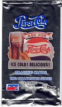Pepsi Cola - Series 1 Trading Card Wrapper (Glass of Pepsi with a bottle cap)