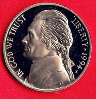 Coin – 1994S (Proof) Jefferson Head Nickel