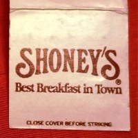 Matchbook – Shoney's Inn