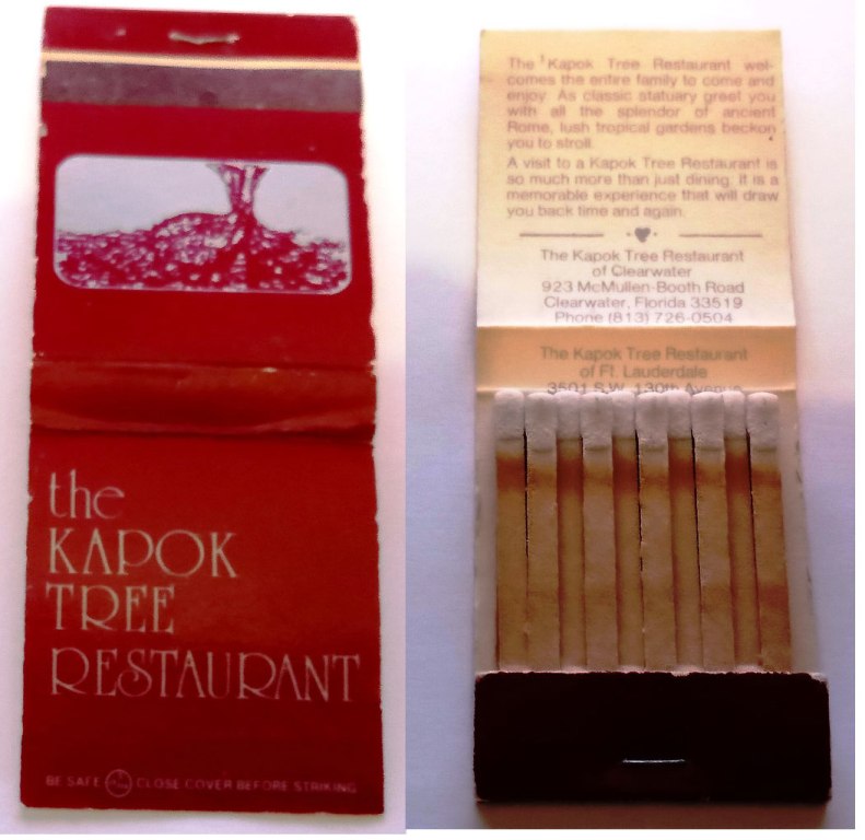 Matchbook – The Kapok Tree Restaurant (Clearwater, FL)