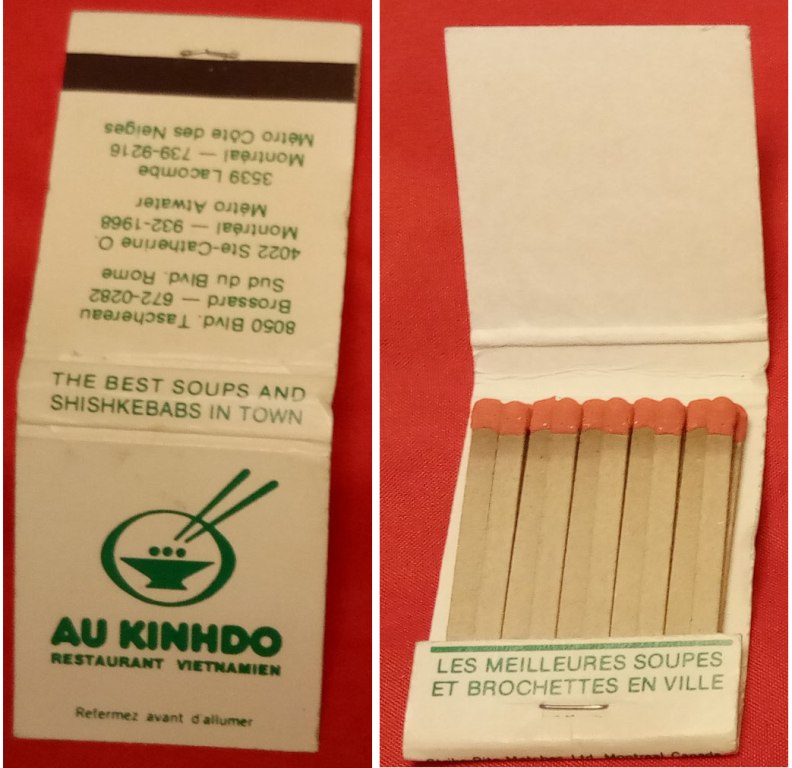 Matchbook - AU KINHDO Vietnamese Restaurant