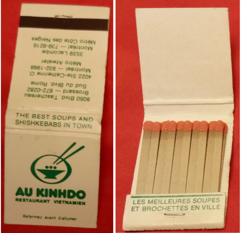 Matchbook - Canada - AU KINHDO Vietnamese Restaurant