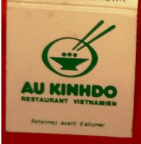 Matchbook - Canada - AU KINHDO Vietnamese Restaurant
