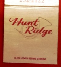 Matchbook – Hunt Ridge Restaurant