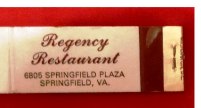 Matchbook - Regency Restaurant (Springfield, VA)
