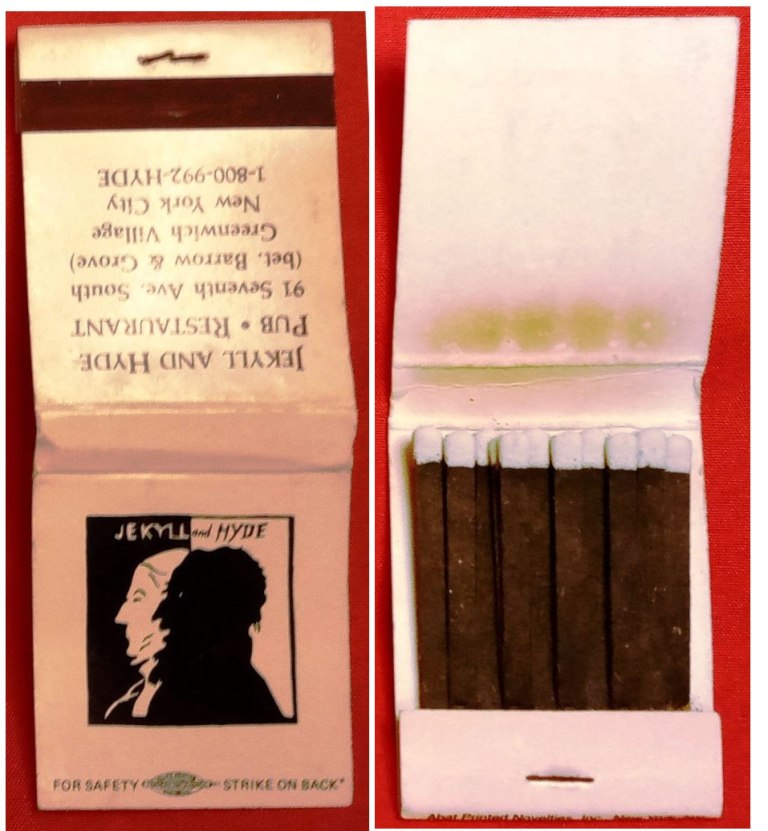 Matchbook – Jekyll and Hyde Club Restaurant (New York, NY)