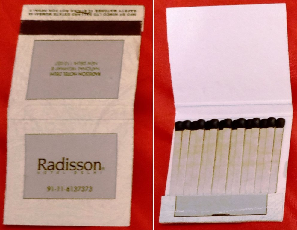 Matchbook – Radisson Hotel (New Delphi, India)
