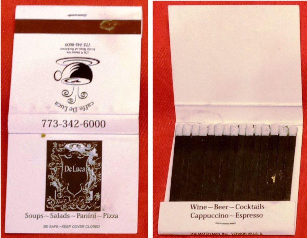 Matchbook – Caffe De Luca (Forest Park, IL)