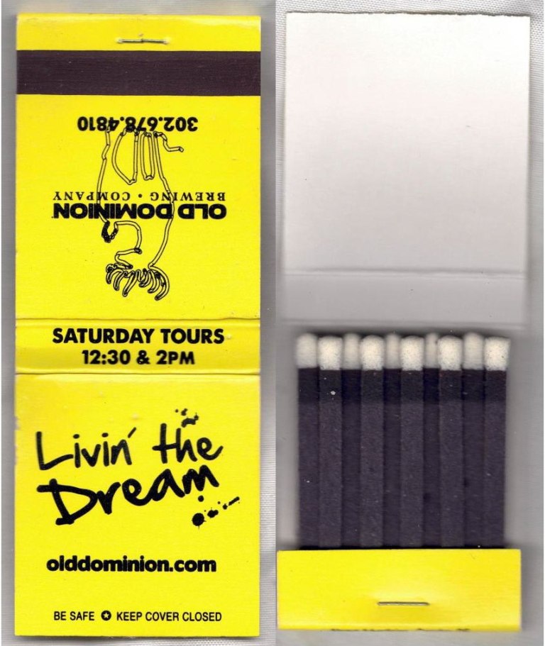 Matchbook - Old Dominion Brewing Company (Delaware)