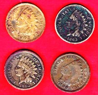 Coin – 4 Indian Head Pennies