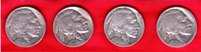 Coin - 4 Indian Head Nickels