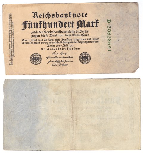 Germany - Fünfhundert (500) Mark Reichsbanknote