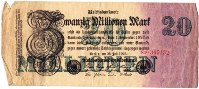 Germany - Zwanzig Millionen (20,000,000) Mark Reichsbanknote