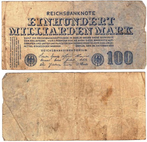 Germany - Einhundert Milliarden (100,000,000,000) Mark Reichsbanknote