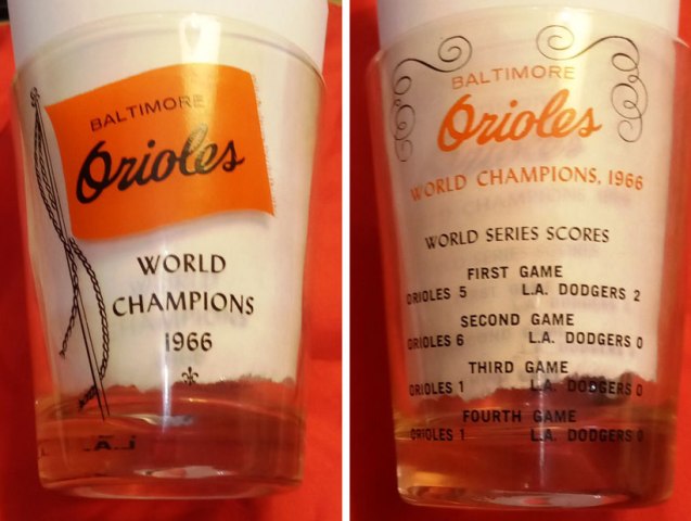Baltimore Orioles - 1966 World Champions Drinking Glass