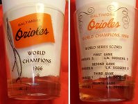 Baltimore Orioles - 1966 World Champions Drinking Glass