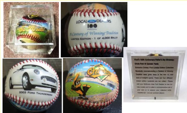 Baltimore Orioles - Ford 100th Anniversary Father’s Day Oriole Park “Thunderbird” Baseball in case