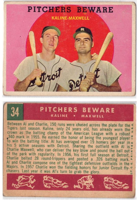 Detroit Tigers - 1959 Topps PITCHERS BEWARE (34)