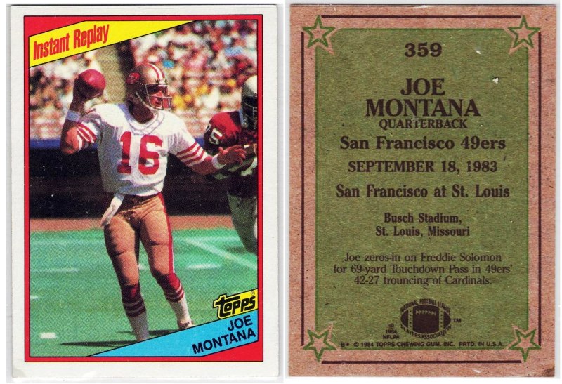 San Francisco 49’ers – Joe Montana – Instant Replay