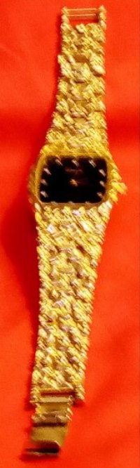 Geneva Quartz 24mm Gold Nugget Woman's Watch