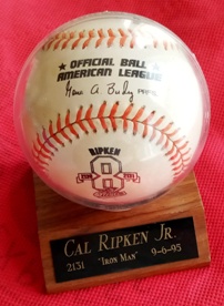 Baltimore Orioles - Cal Ripken Jr “Ironman Streak” Commemorative Baseball