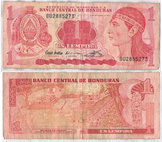 Honduras -1 Lempira Banknote