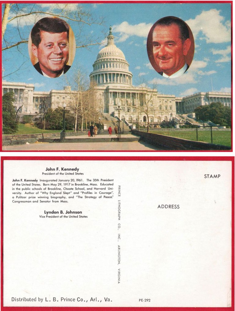 Postcard - President Kennedy and VP Johnson
