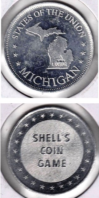 Token - Shell's Aluminum State (MICHIGAN) Coin Game (Version 1)