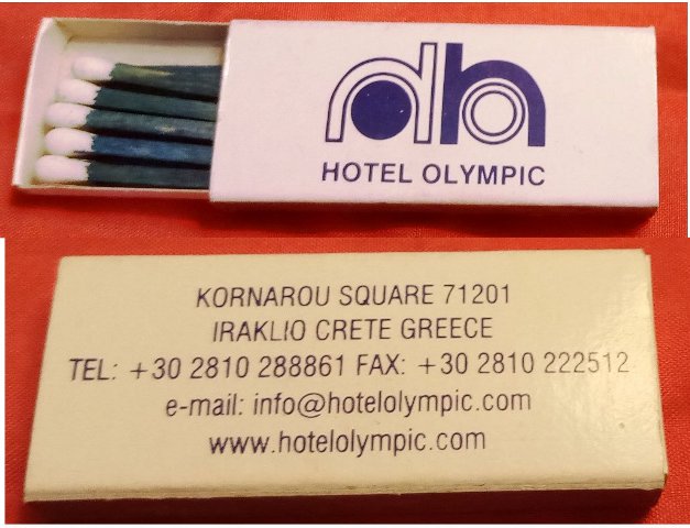 Matchbox – Hotel Olympic (Crete, Greece)