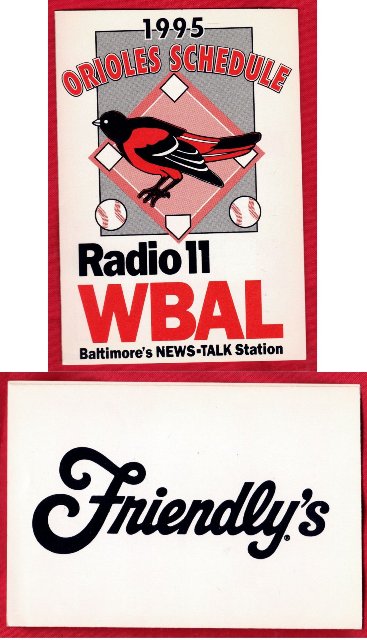 Baltimore Orioles – 1995 Baseball Schedule (STRIKE REVISED)