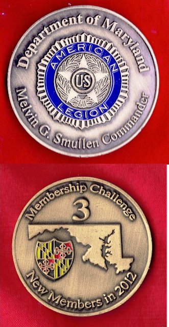 American Legion – Dept of Maryland 2012 Membership Challenge Coin