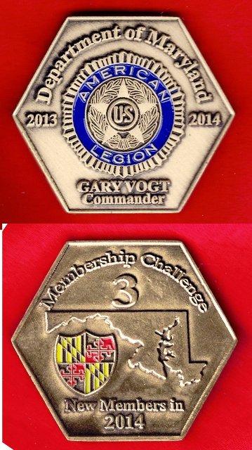 American Legion – Dept of Maryland 2014 Membership Challenge Coin