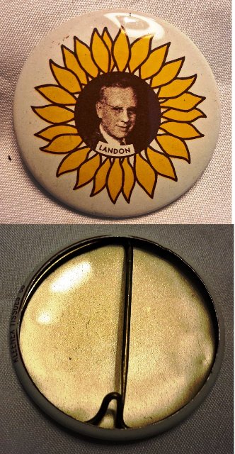 Pin - 1968 Kleenex Tissues Presidential Campaign Reproduction - Landon